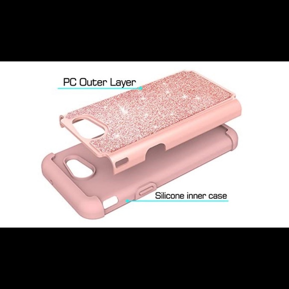 Case key Samsung galaxy phone case brand new Rose gold color sparkle - Picture 2 of 12